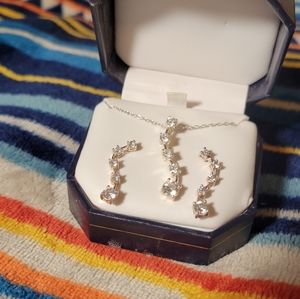 CZ earing and necklace set.